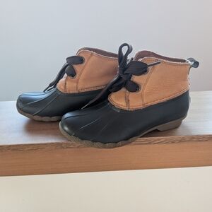 Black and Tan Duck Boots
